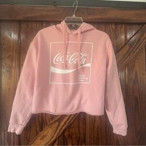 Coca Cola Women's Pink Cropped Hoodie M